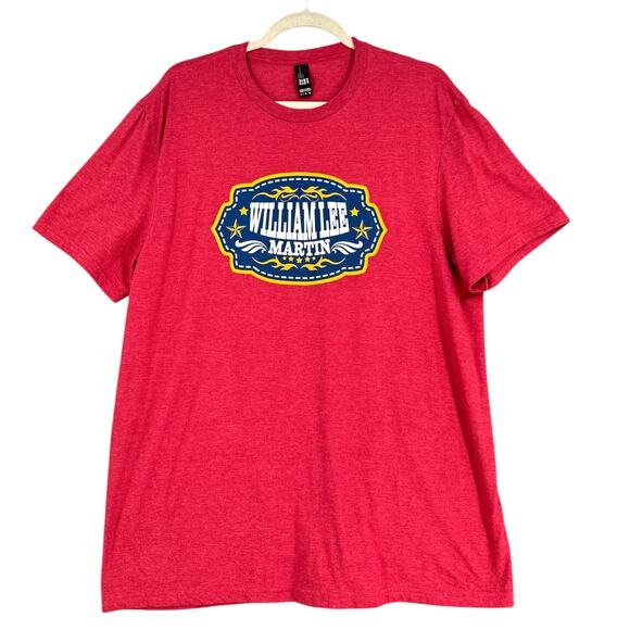 William Lee‎ Martin Comedy District Red Short Sleeve Logo Graphic T-Shirt XL - Picture 1 of 7